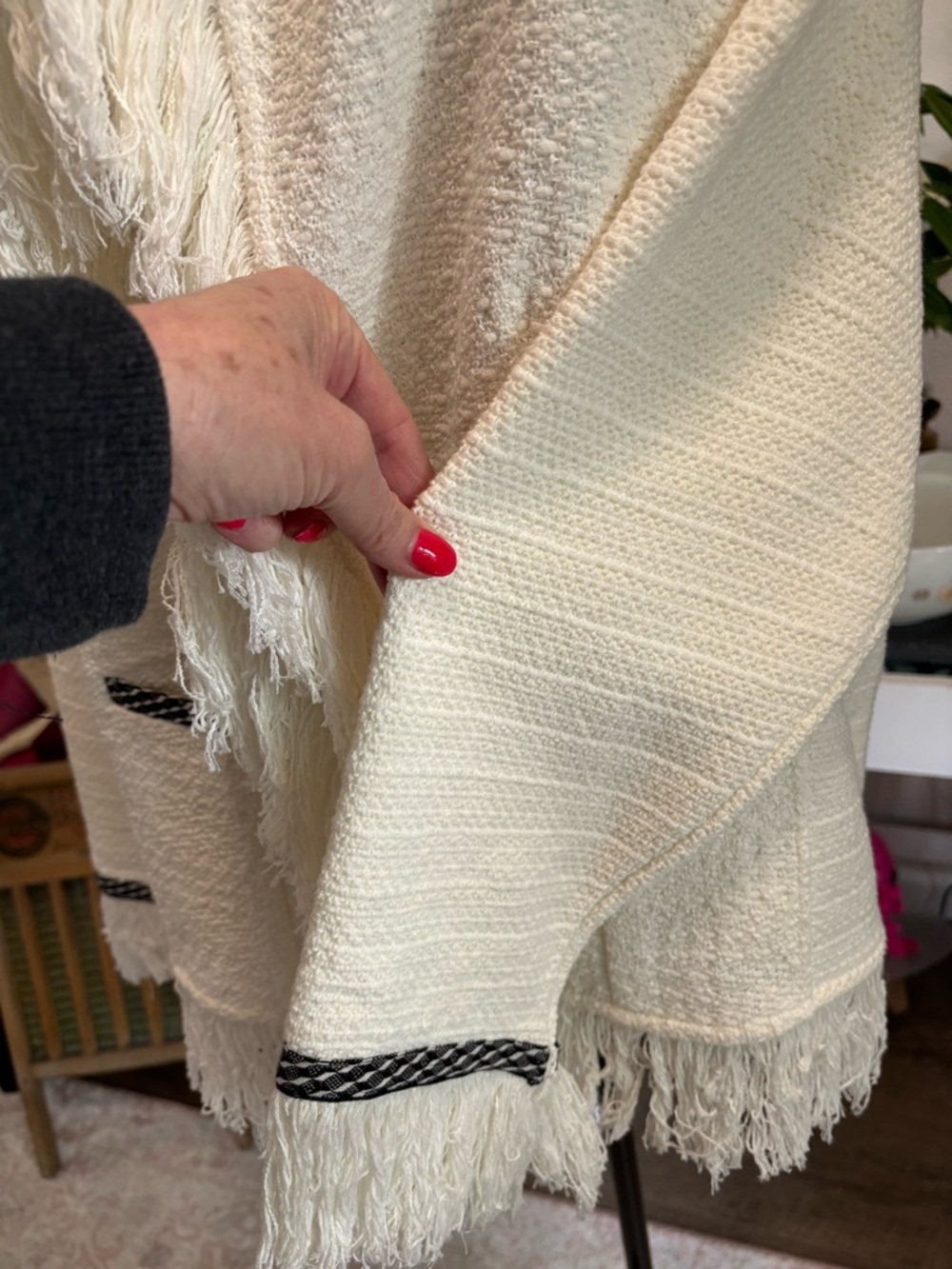 NIC+ZOE White Fringe Open-Front Cardigan Jacket/Blazer 1X - Picture 5 of 11